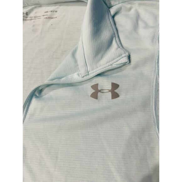 Underarmour Women’s Medium Heat Gear Half Zip. Fitted Pullover Soft Aqua Color - Picture 8 of 8